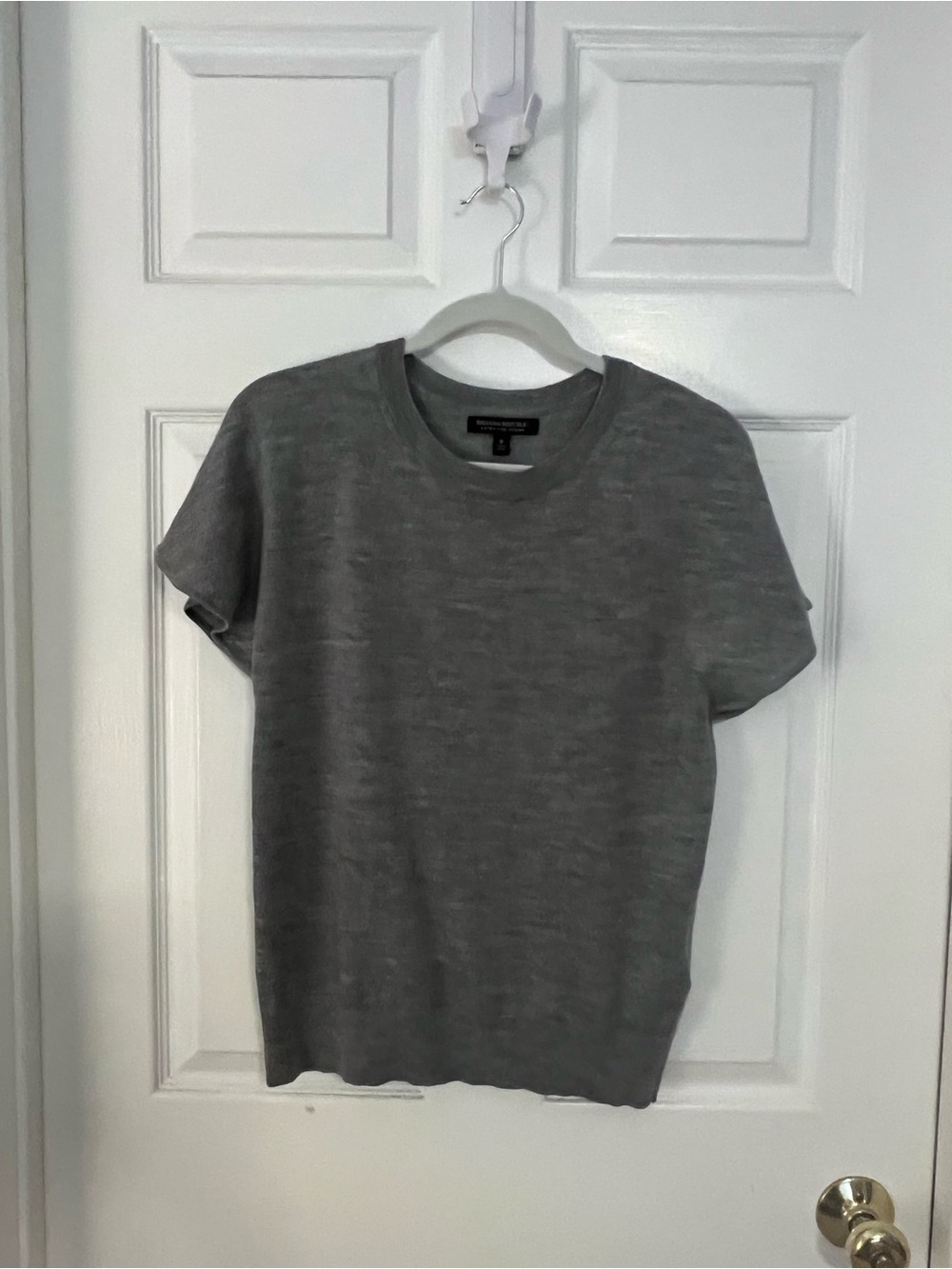 Banana Republic Merino Wool Flutter Sleeve Crewneck Sweater - Heather Gray